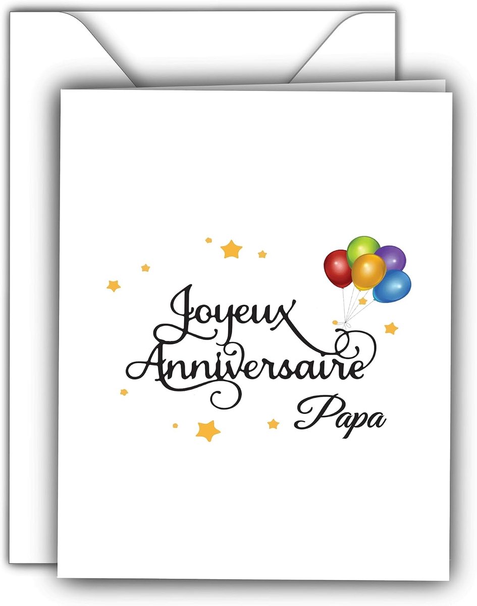 Colibri Verjaardagswenskaart met envelop, Happy Birthday-kaart, verjaardagskaart voor vader, vader, A6, ballon