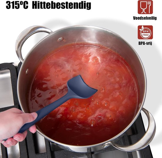 Siliconen lepelspatel, hittebestendig 315℃, 28,9cm, Marineblauw — afbeelding 3