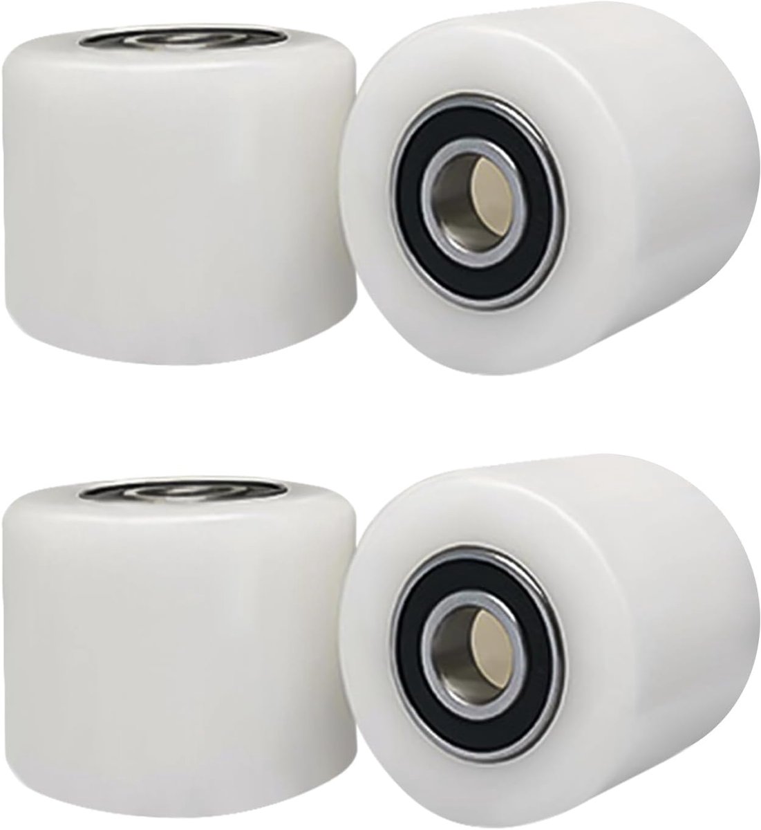 4 stuks hefwagenwielen polyamide nylon 80 x 70 mm, as 20 mm met kogellagers, max. draagkracht 1000 kg
