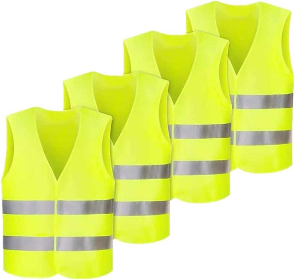 Waarschuwingswest, 4PCS gele reflecterende veiligheidsvest, 360 graden reflecterende strepen vest, Neon gele reflecterende waarschuwingswest, Auto reflectorvest, voor bestuurders, werknemers
