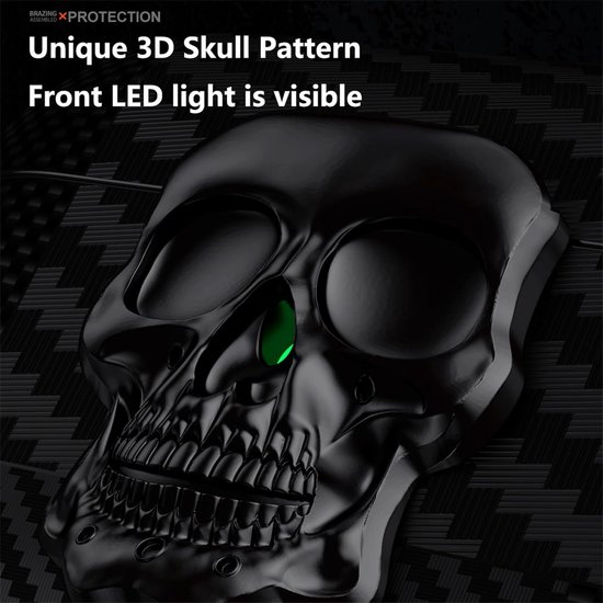 3D Grappige Schedel Hoesje voor AirPods Pro 2 - Skull Black — afbeelding 4