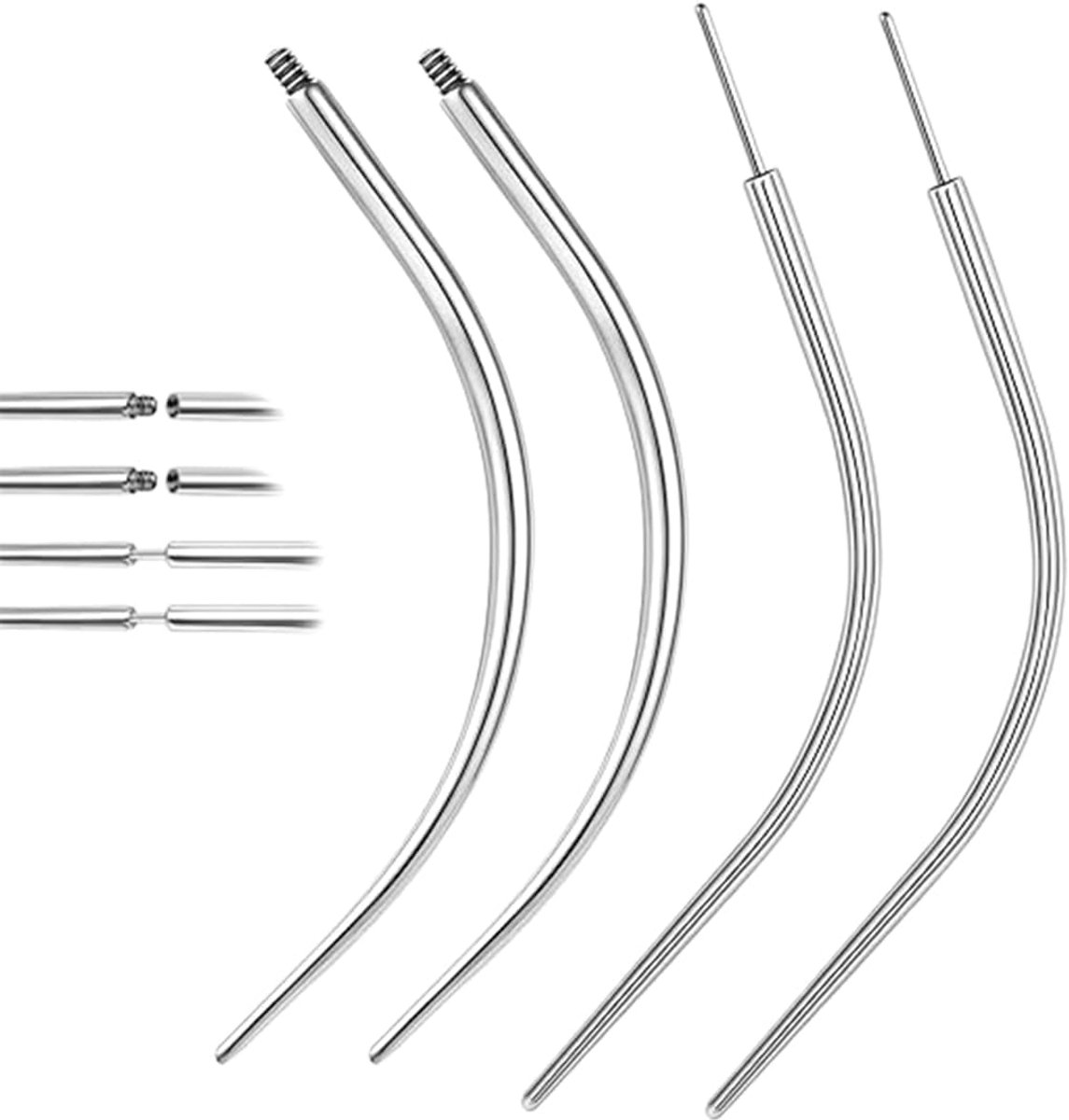 Set van 4 piercings van chirurgisch staal Hulpmiddel voor oor, neus, lip, buik, , tong (16G 18G)
