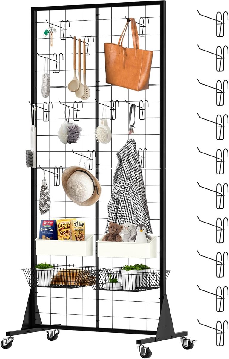 Panel Display Stands 2'x5.5' Ft, Heavy-Duty Vloerstaande Retail Display Rack met Driehoek-Base voor Retail Art Fair Show (Zwarte Afwerking)