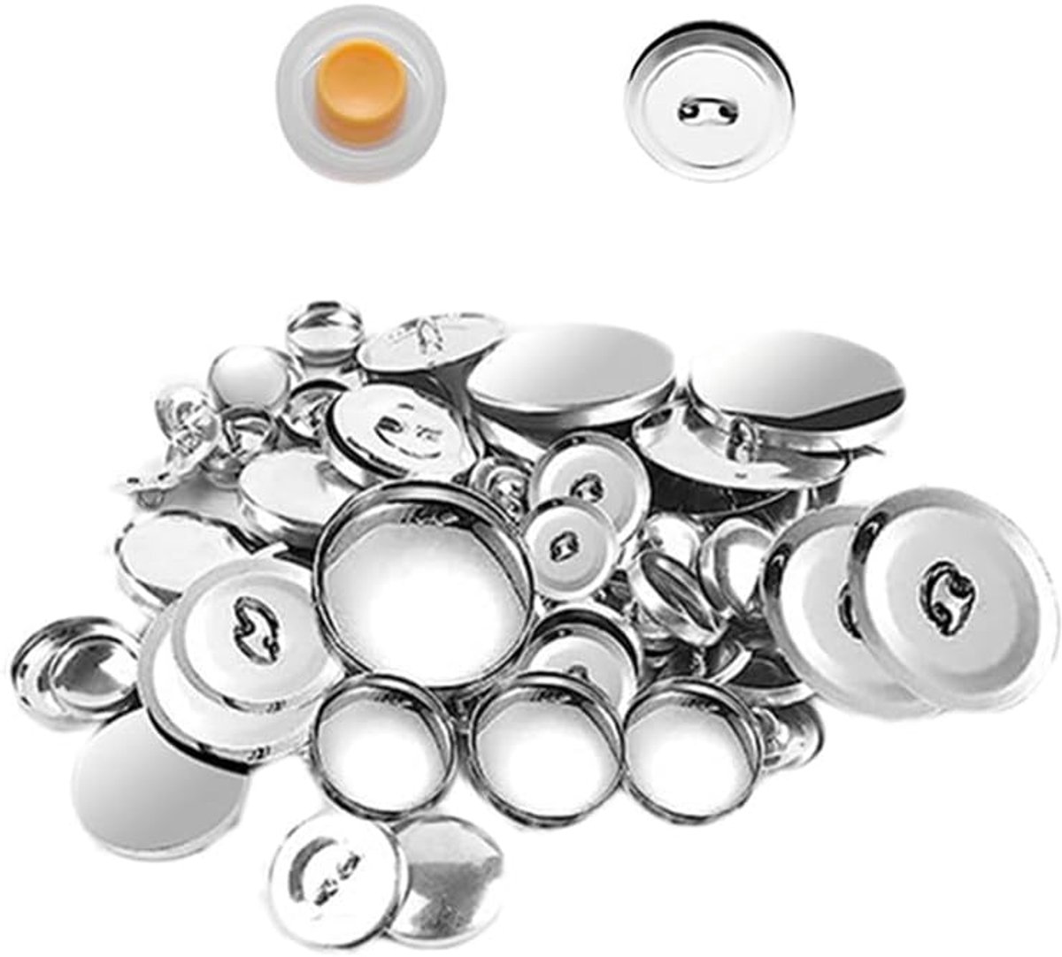 Set met 20 knoppen, stoffen tas ronde knop basis zelfdekkende knoppen set, doe-het-zelf stof bedekte knop kit voor hoeden shirt rugzakken - 18 mm