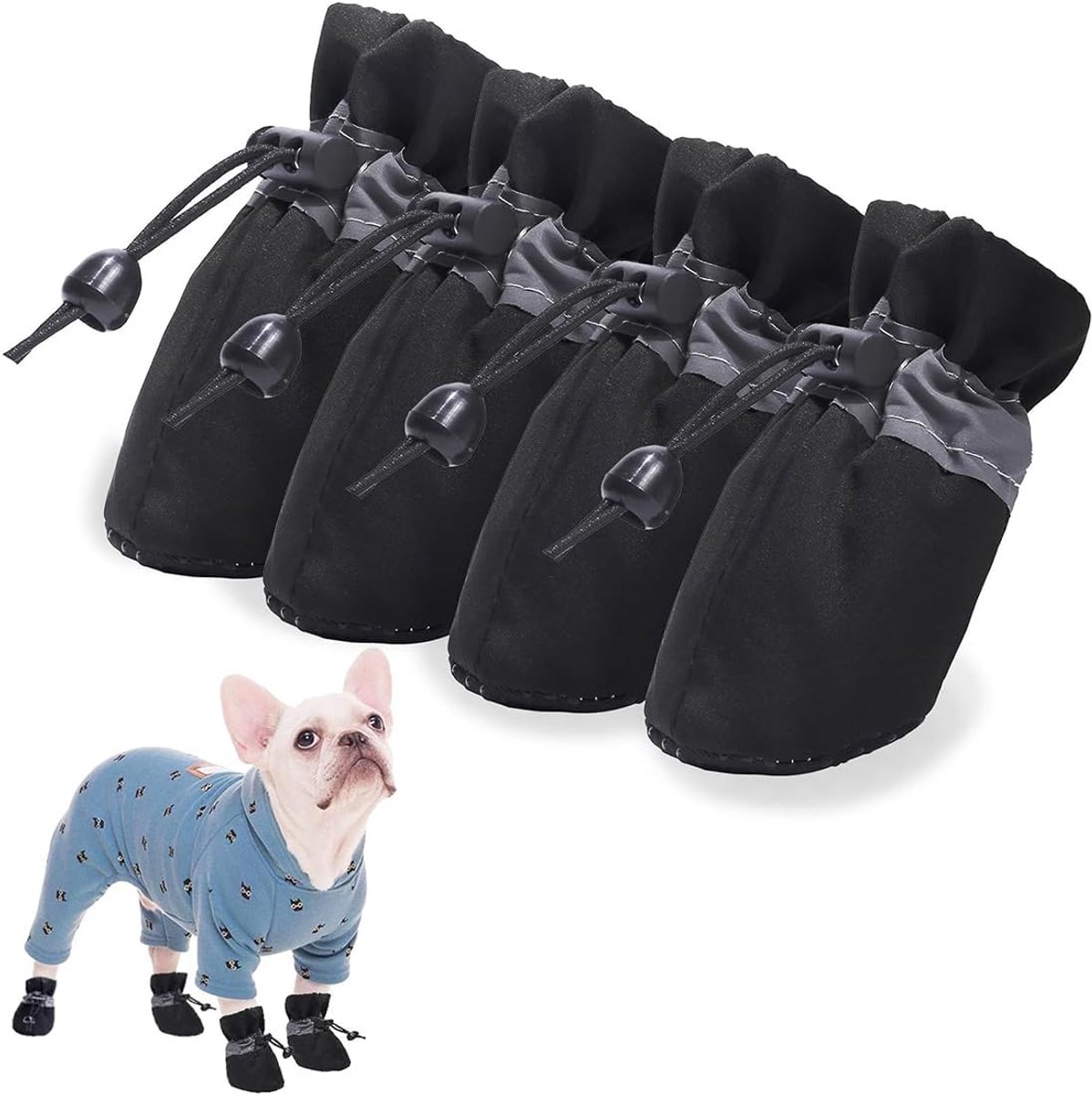 2 paar hondenlaarzen, pootbescherming, zachte, verstelbare indoor anti-slip sokken voor honden op hardhouten vloeren, voor oudere honden, bieden je hond optimaal comfort bij alle activiteiten
