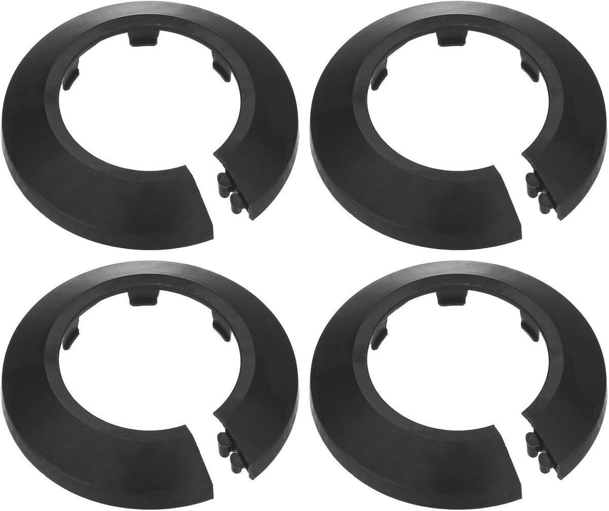 4-pack buisafdekking, pak voor 43 mm buitendiameter flens waterpijp rozet waterpijp afvoerleiding afdekking voor radiatorpijp/waterafvoerbuis [zwart]