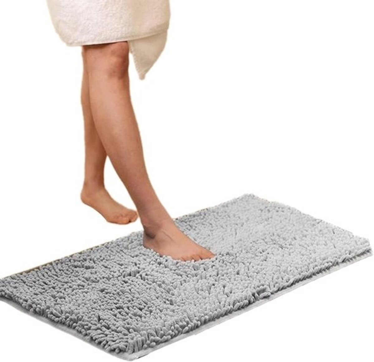 Badmat Chenille - Zachte Vloermat - Badkamer Comfort - Antislip Onderkant - 40 x 120 cm - Donkergrijs