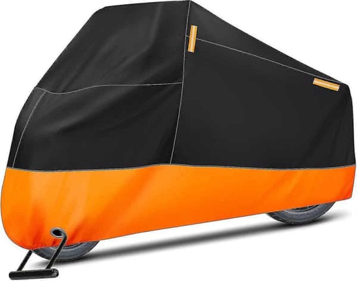Motorfietsbescherming, waterdichte motorfietsbescherming, 4 reflecterende strepen van de binnenkant voor de buitenste bescherming van de scooter.