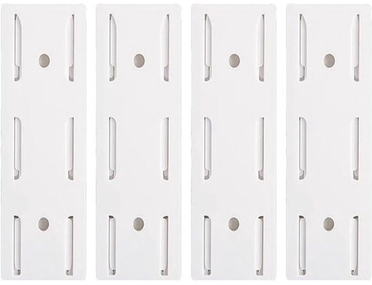 Wandbevestiging voor kabelhouder - Set van 4 stuks - Zelfklevend - Geschikt voor keuken en kantoor