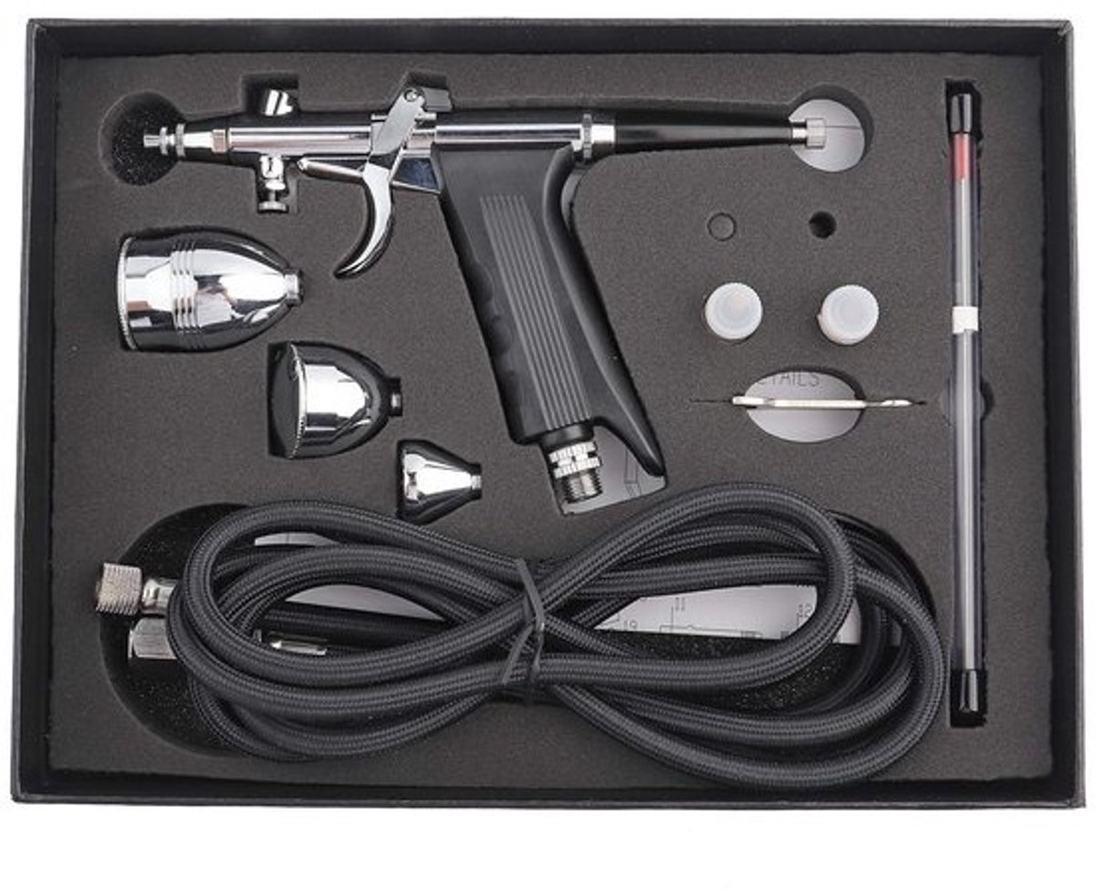 Jhubersproducts - Airbrush Set - Creatieve Projecten - Cakdecoratie - 3 Nozzles - Inclusief Adapter - Professioneel gebruik - Geschikt voor hobbyisten