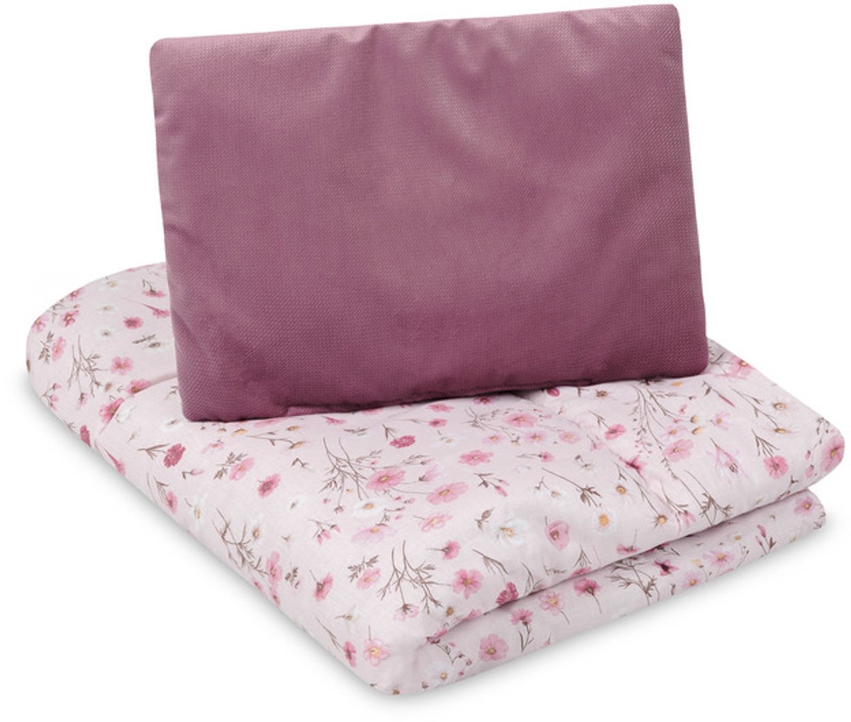 Sensillo baby wiegset fluweel katoen roze - Ledikantset