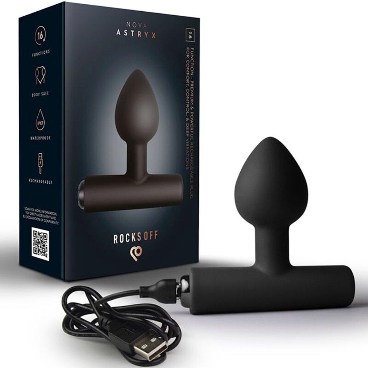 Rocks-off - Nova Astryx - Discrete Prostaatvibrator - Zwart