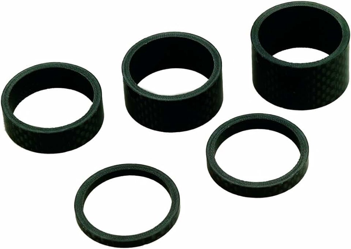 Carbon afstandsringenset 1 1/8" Head Spacer, zwart, 8 x 8 x 4 cm