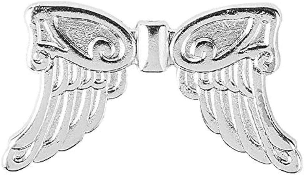 Engelenvleugels, zilver, spacer, tussenkralen, Tibetaanse vleugels, engelhanger, parelengel, beschermengel, engelvleugel-hanger, knutselen, doe-het-zelf sieraden (design 5B, 3,7 cm - 10 stuk