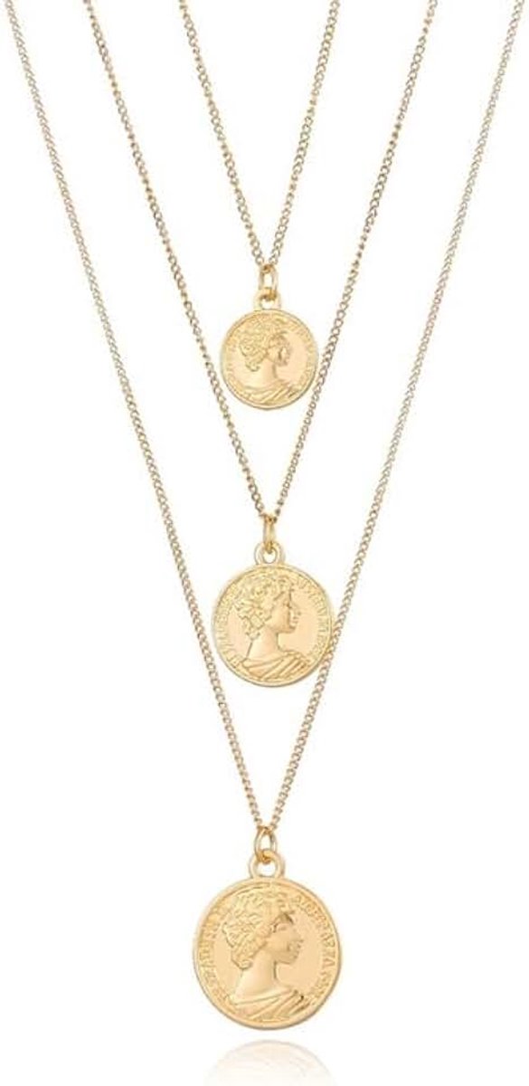 Layer dames ketting Goudkleurig Coins