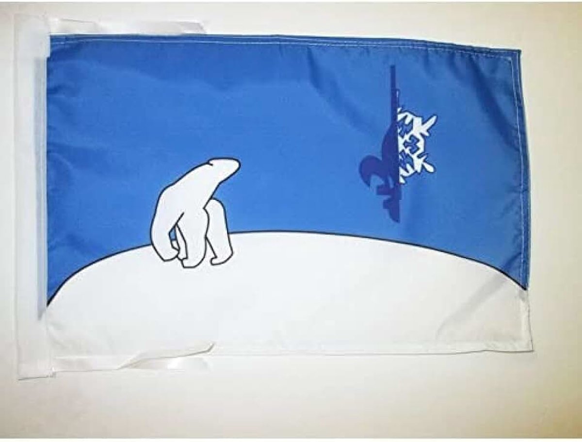 Franco-Ténois Flag - 18'' x 12'' - 100% Polyester TNO Small Banner with Two Cords - Fade Resistant - Vivid Colors - 18x12 in - 45x30 Cm