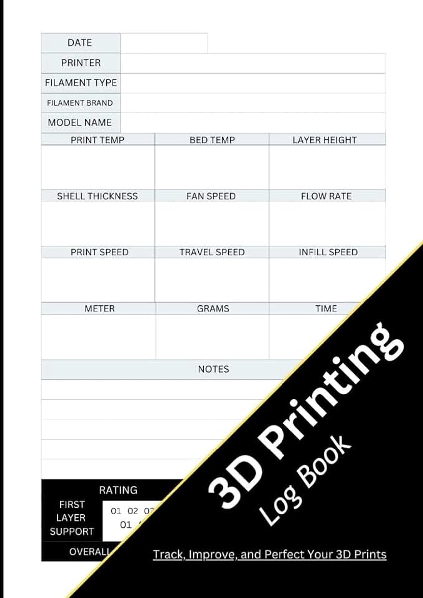 Printing Log Book: – Track, Improve, and Perfect Your 3D Prints