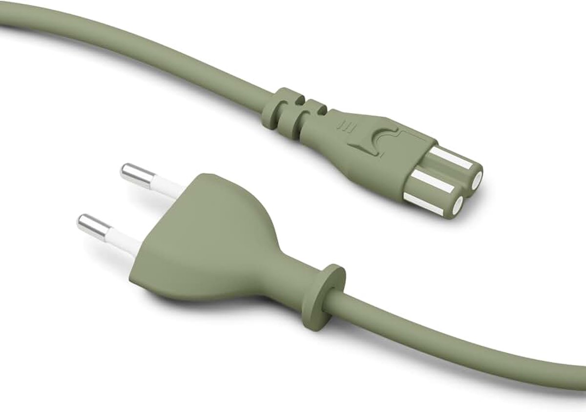 Pedestal Power Cable 7,5 M (Groen) | Stroomkabel 2-Polig - TV-Kabel Compatibel Met Playstation en Xbox | Euro Netsnoer Voor Koude Apparaten