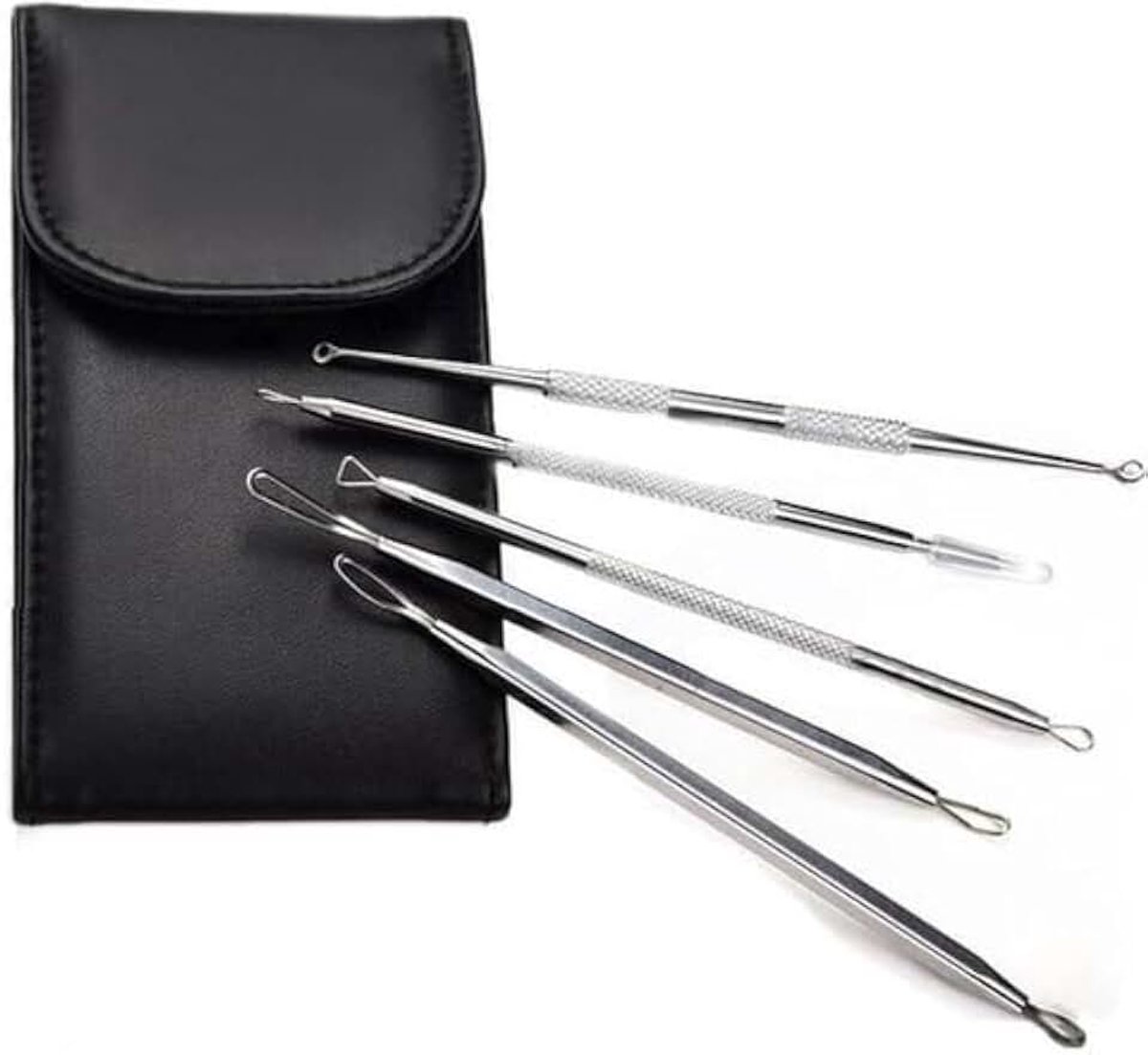 Eter set - 5-delig - Etui met spiegeltje - Mee-eters verwijderen - Zuivere huid - Skincare - CHPN