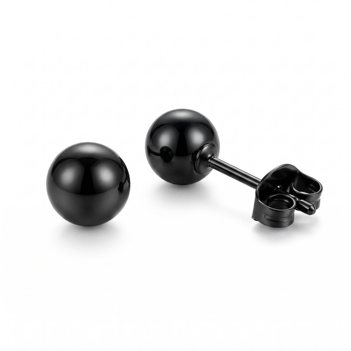 Lundholm 4mm Zwart Max Oorknopjes Dames Heren Zwart – Kleine Bol Oorbellen 4 mm – Premium Stainless Steel Stud Earrings – Minimalistische Oorstekers – Tweede Gaatje Oorbellen Oorbellen – Waterproof & Hypoallergeen