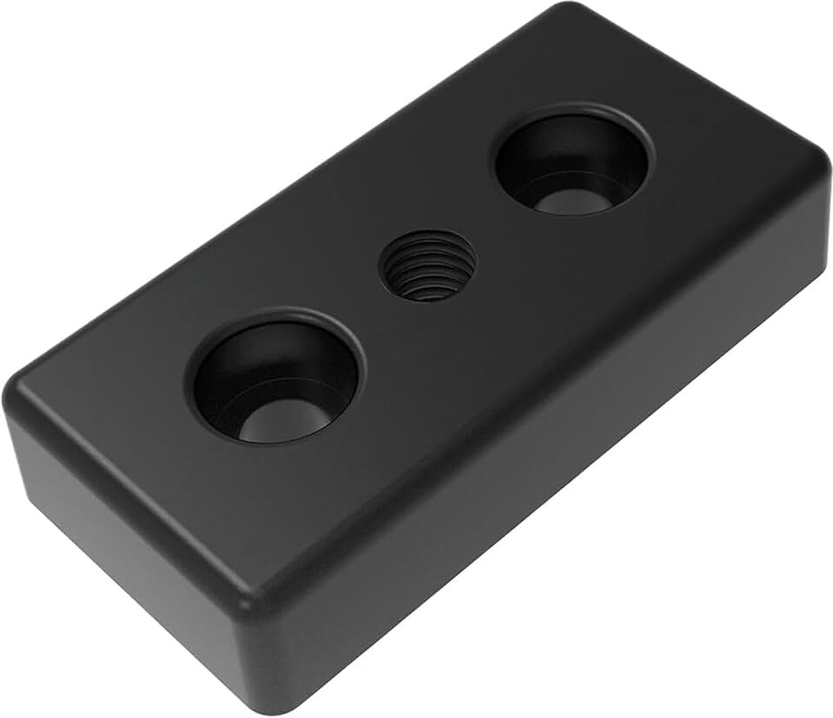 Voetplaat schroefbaar M10 geschikt voor Item System aluminium profiel 30x60mm, gegoten zink zwart gepoedercoat