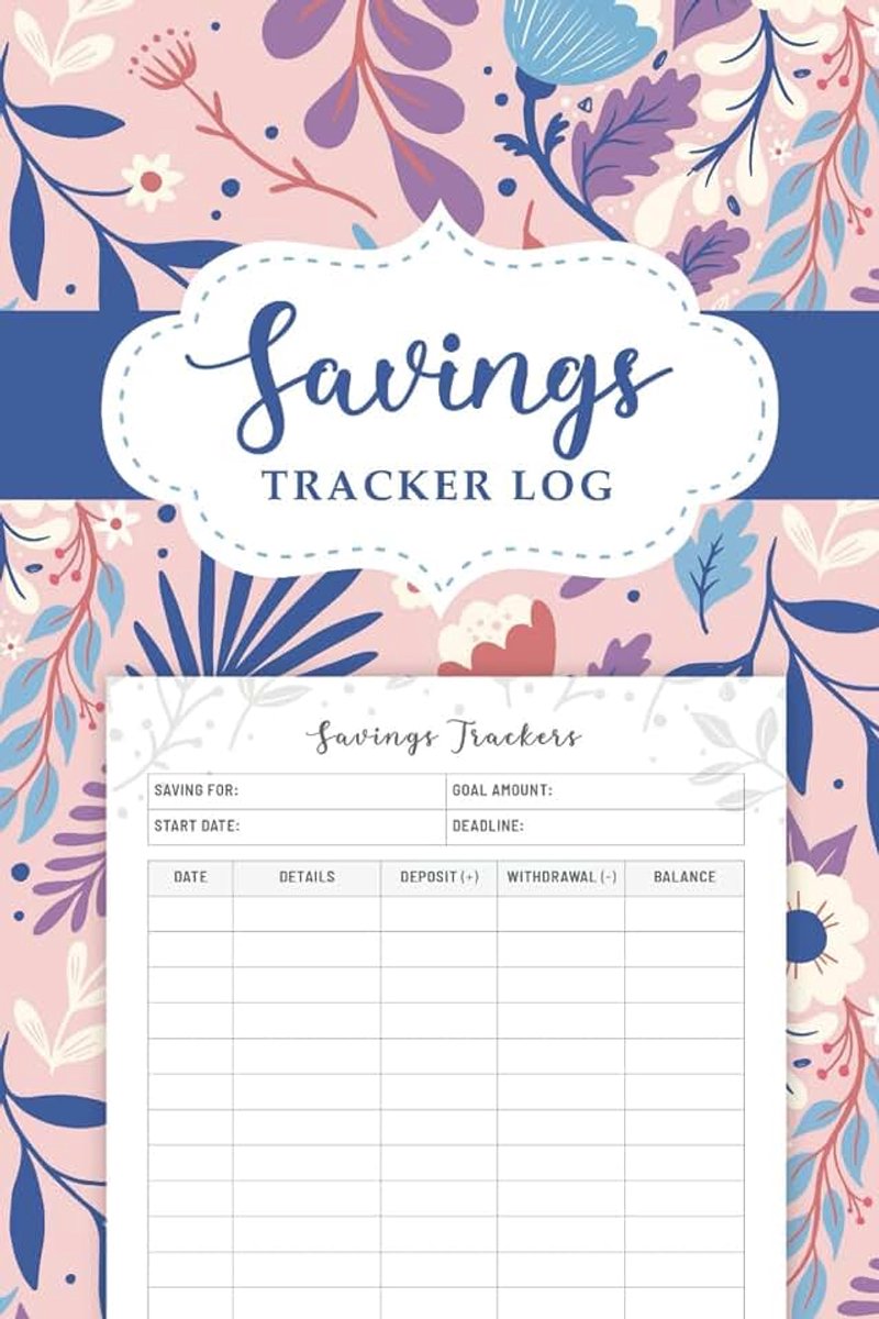 Savings Tracker Log Book: Savings Account Register Book for Recording Your Personal Money Goals, Deposit and Withdrawal