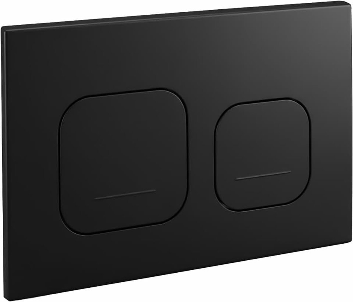 Bedieningsplaat voor hangtoilet, bedieningsplaat, drukplaat, geschikt voor Geberit Sigma 01, UP300 en UP320, 2-hoeveelheidsfunctie, mat (zwart met zwarte cirkel)