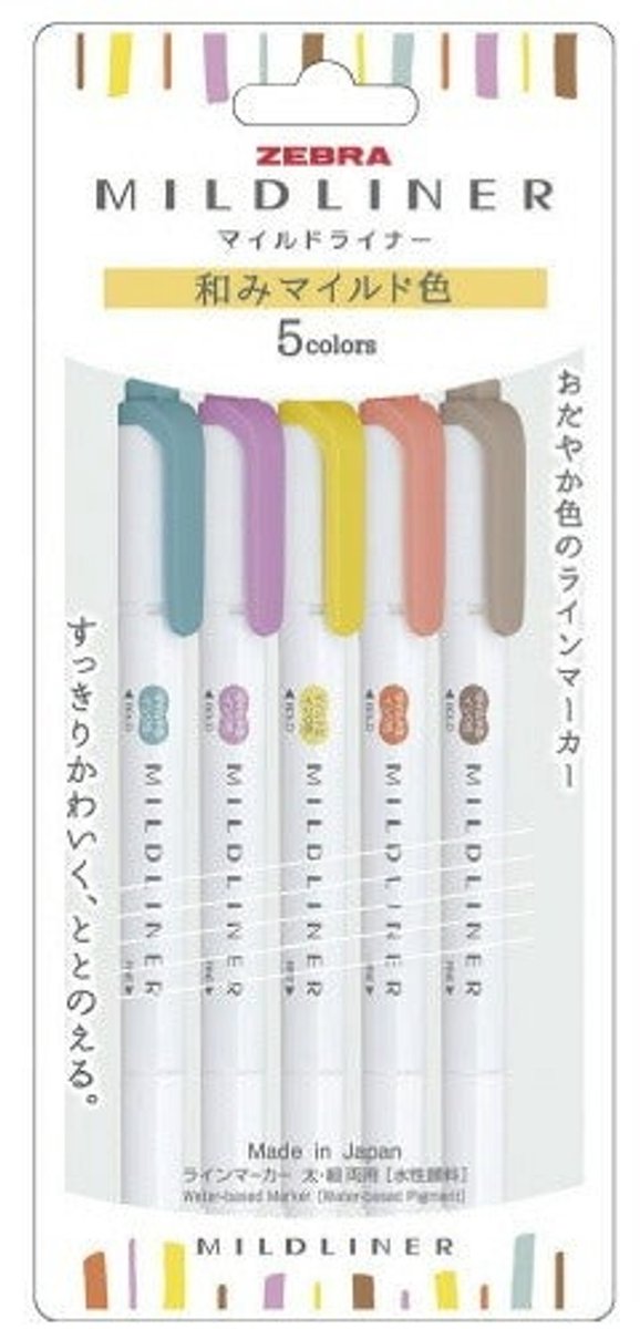 Zebra Mildliners Deep Warm Colors Set van 5