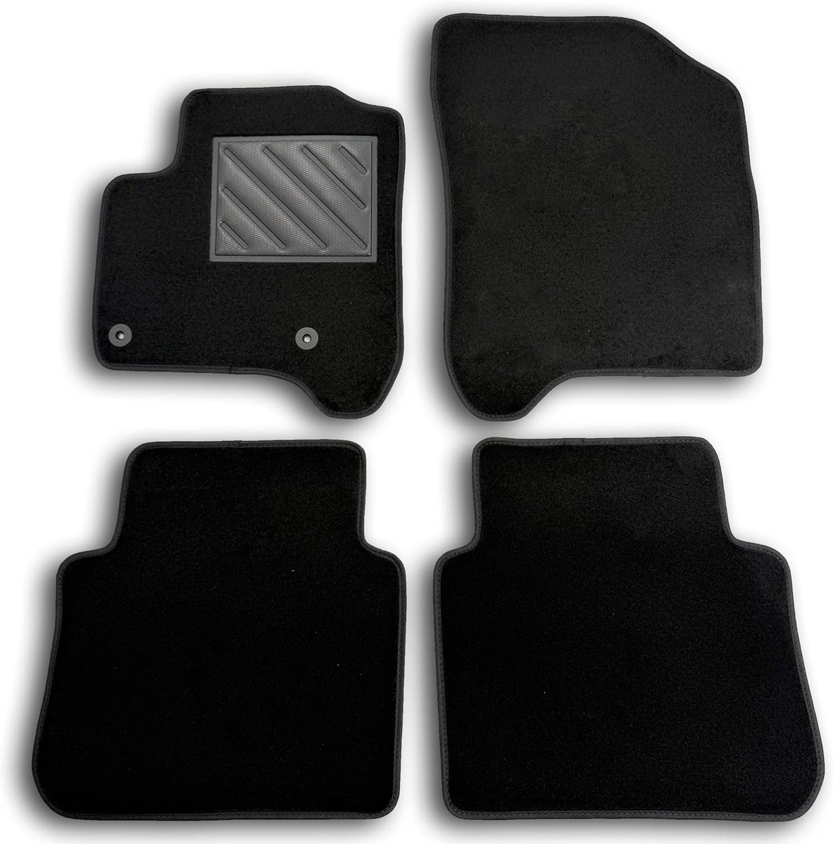 Auto vloermatten - Zwart - Geschikt voor Citroen C3 Picasso 2008-2017 - Versterkt rubber met hielkussen - Passend interieuraccessoire