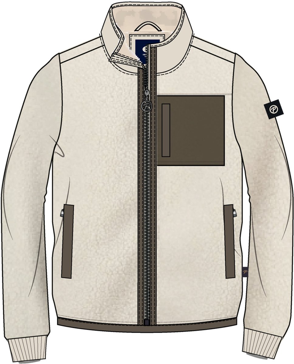 Petrol Industries - Heren Sherpa fleece jack ironwood - Wit - Maat L