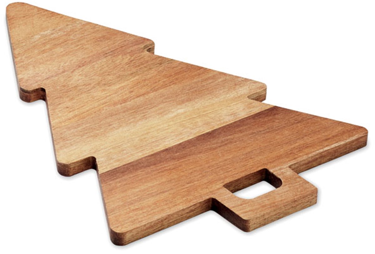 Acaciahouten serveerplank in de vorm van een kerstboom