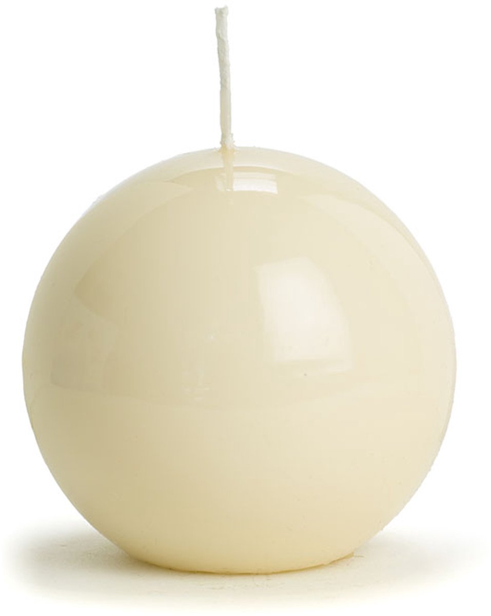 Rustik Lys Hoogglans Bolkaars - 8 cm - Cream
