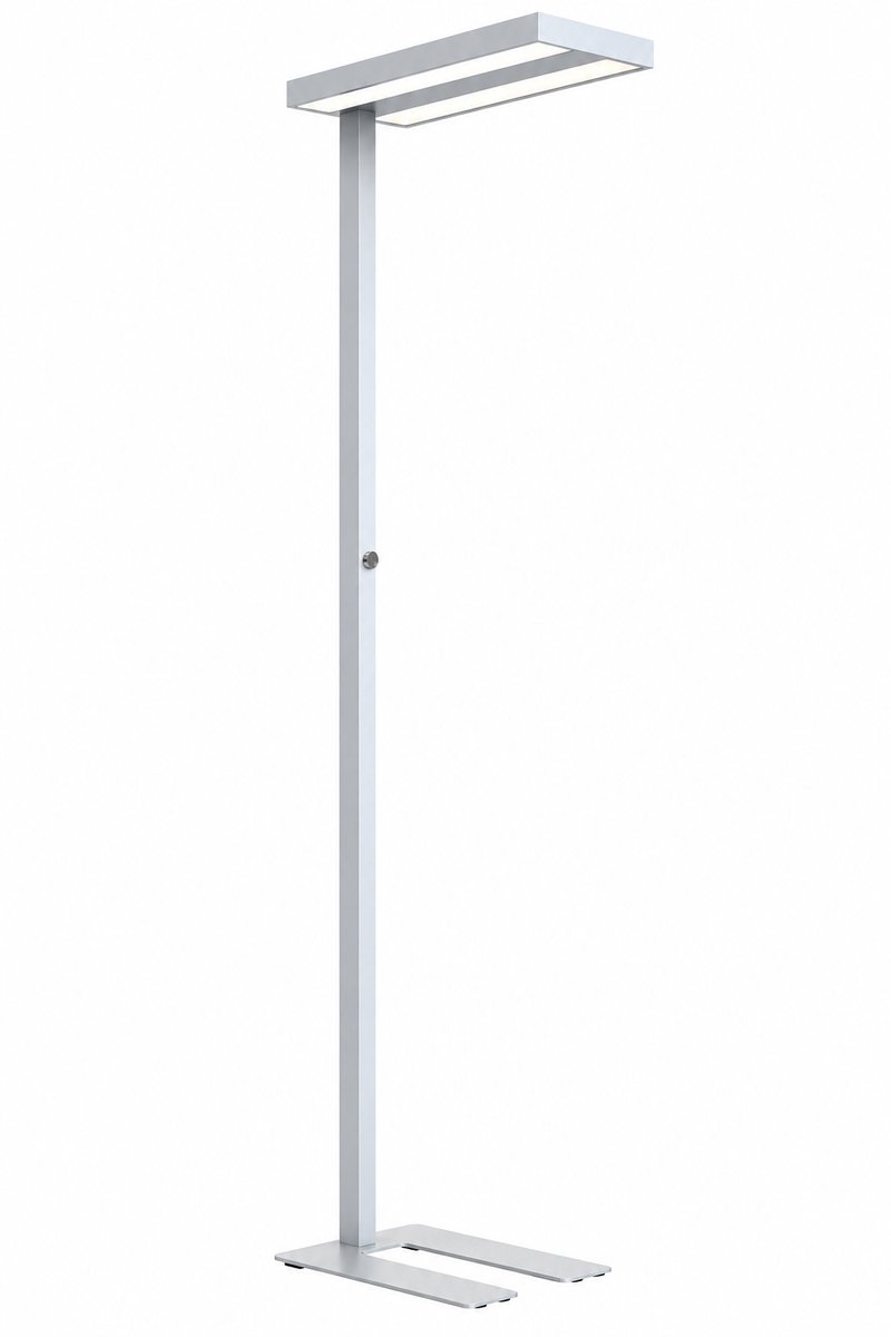 Design Vloerlamp Zilver – Speciaal voor Bureau & Kantoor – Dimbaar neutraal wit licht