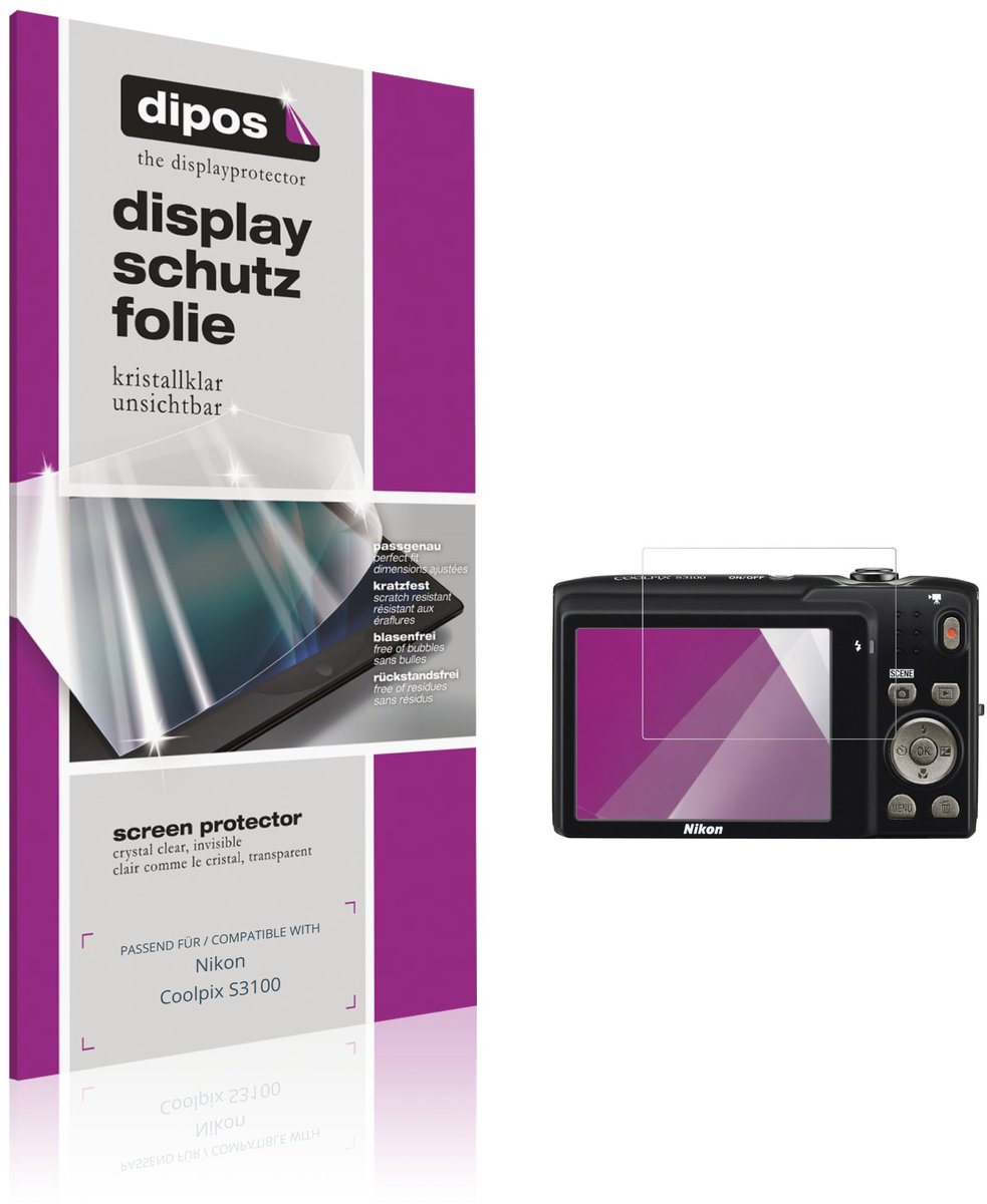 dipos – 4x Beschermfolie geschikt voor Nikon Coolpix S3100 | Krasbestendige & heldere Screenprotector Ultra-Thin