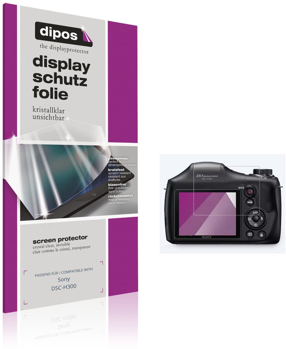 dipos – 4x Beschermfolie geschikt voor Sony DSC-H300 | Krasbestendige & heldere Screenprotector Ultra-Thin