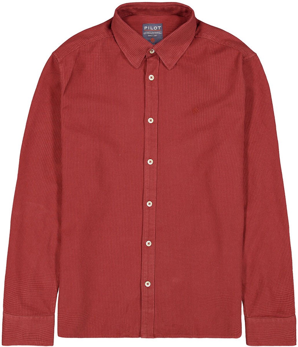 Pilot Heren Overhemd Rood - Maat XL