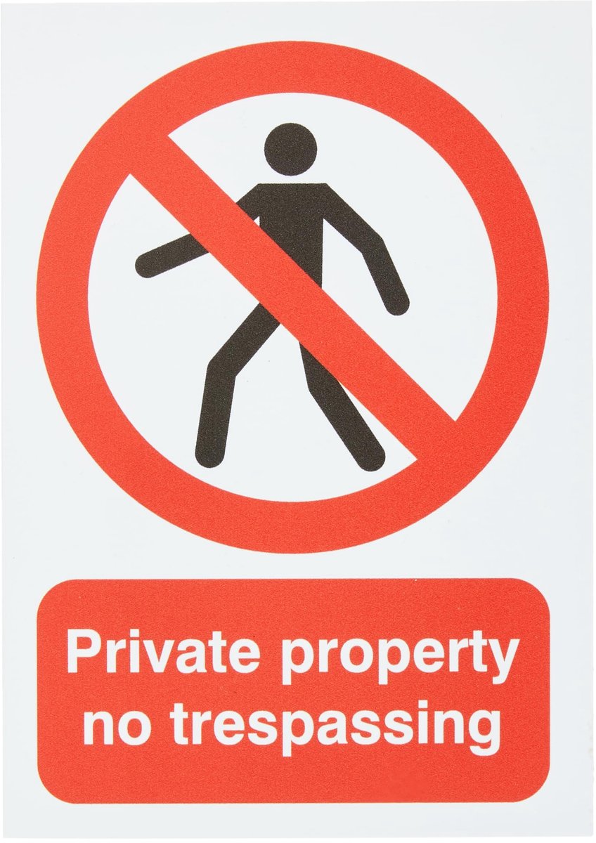 Signs & Labels FPH05551R schild, opschrift: Private Property No Trespassing (eigendom van rivaten) - ShopVlot