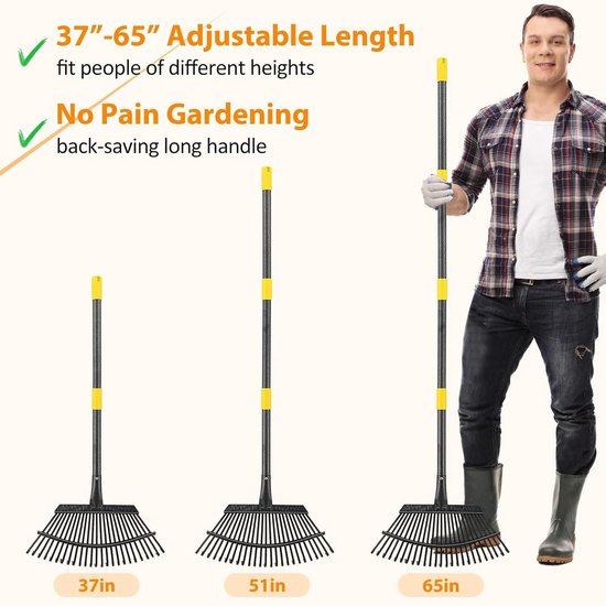 Tuinhark met 25 tanden, 93 cm - Ideaal voor het onderhouden van je tuin, gras en bloembedden — afbeelding 3