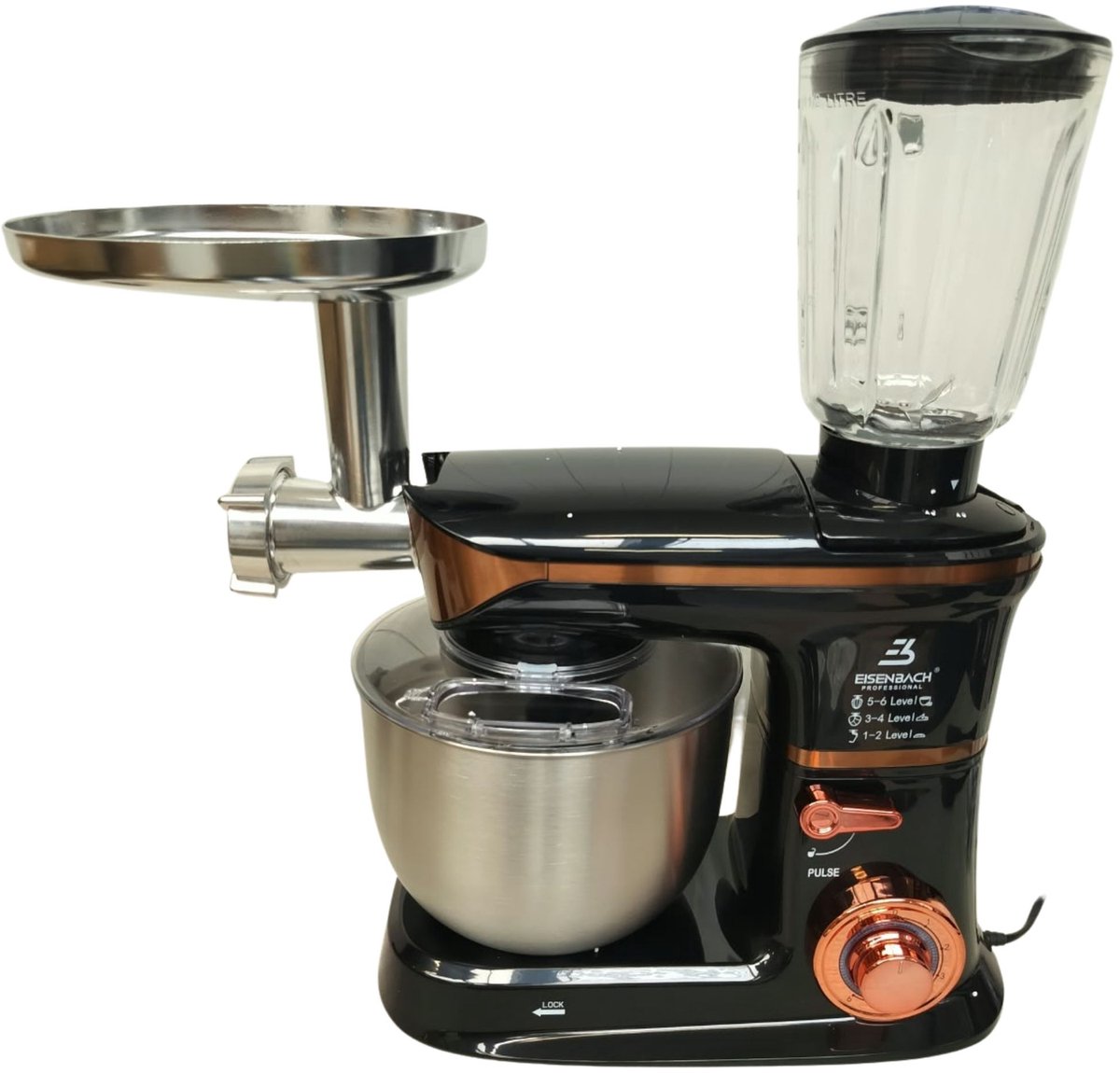 Eisenbach 6.5 L Keukenrobot 2000W Foodprocessor Blender & Vleesmolen