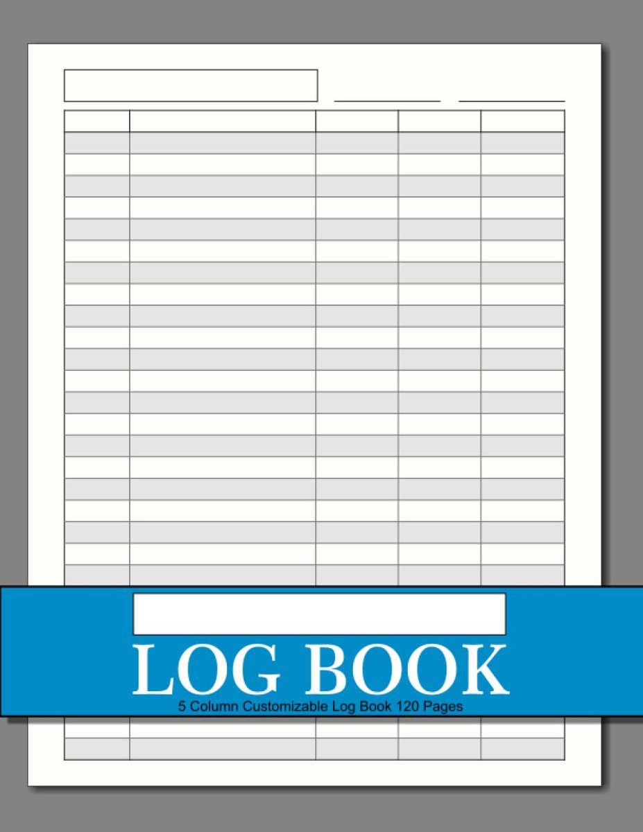 Customizable Log Book 5 Column: Multipurpose Record Logbook, 8.5" x 11", 120 Pages, Perfect for Small business, Home - ShopVlot