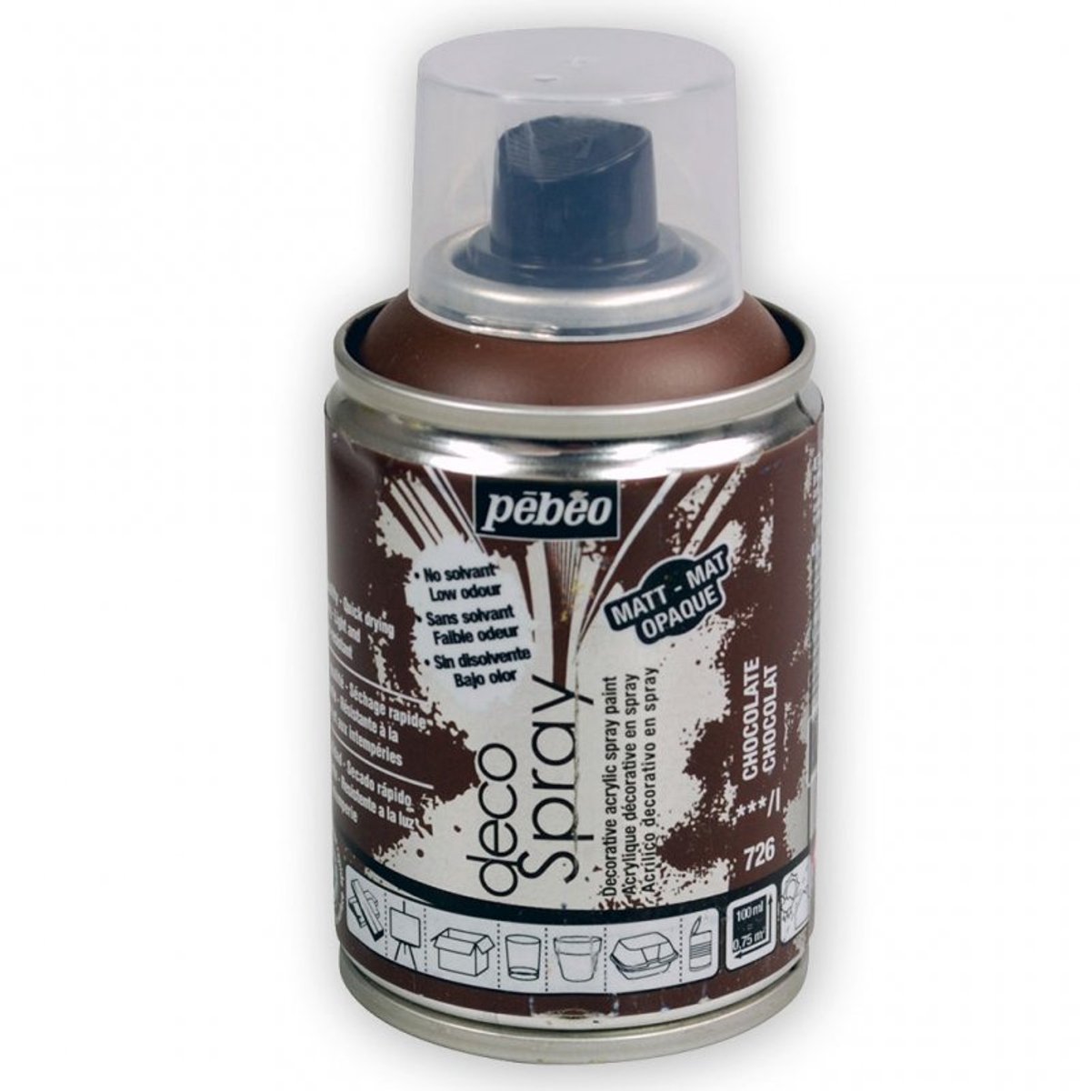 Verf chocolade - acryl mat in spuitbus - 100 ml - Pébéo