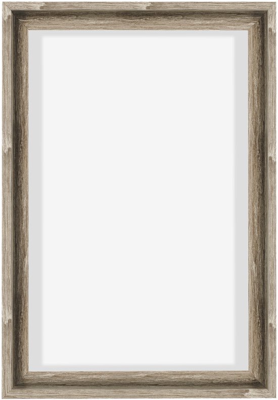 Houten baklijst met verweerde, grijze en bruine houtnerf.
