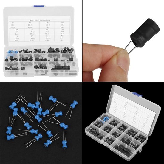 Dailygoods - Bevestiging Dip Spoelen Set - 145 Stuks Smoorinductoren - 10uH-10mH - Diverse Waarden - Ideaal Voor Elektronica Projecten — afbeelding 2