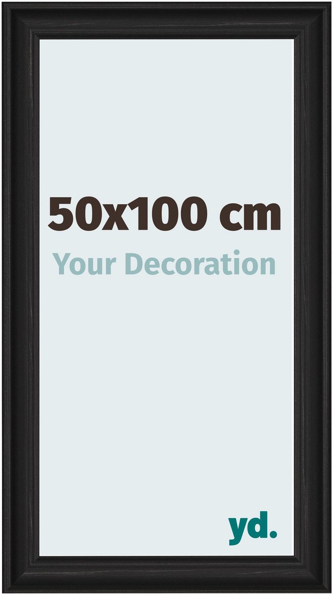 yd. Your Decoration - Fotolijst 50x100 cm - MDF - Zwart Houtnerf - Lazio