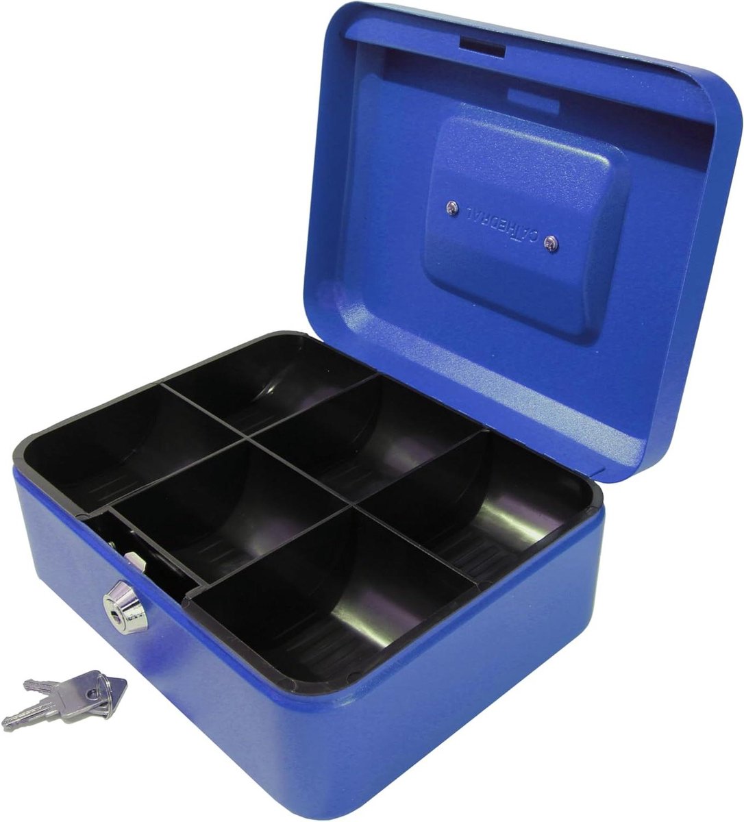 Geldcassette - Bewaarbox - Geld Beheren - Met Cilinderslot - 20 cm - Blauw