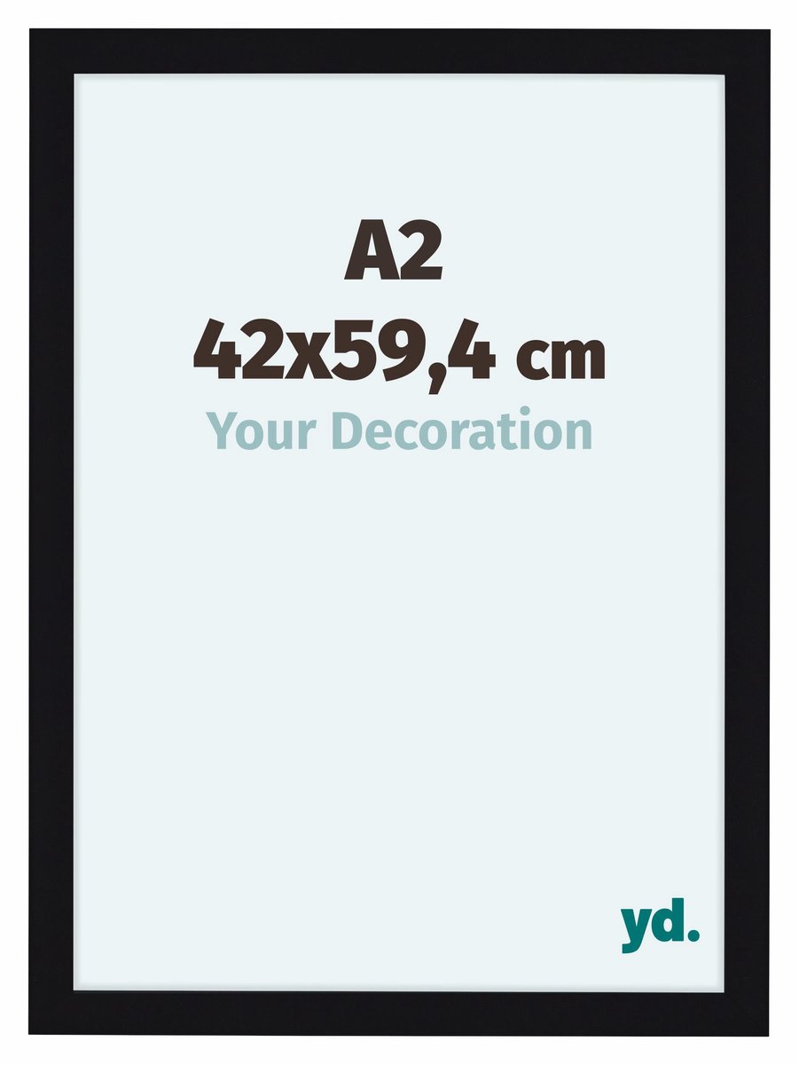 yd. Your Decoration - Fotolijst A2 42x59,4 cm - MDF - Zwart Hoogglans - Como