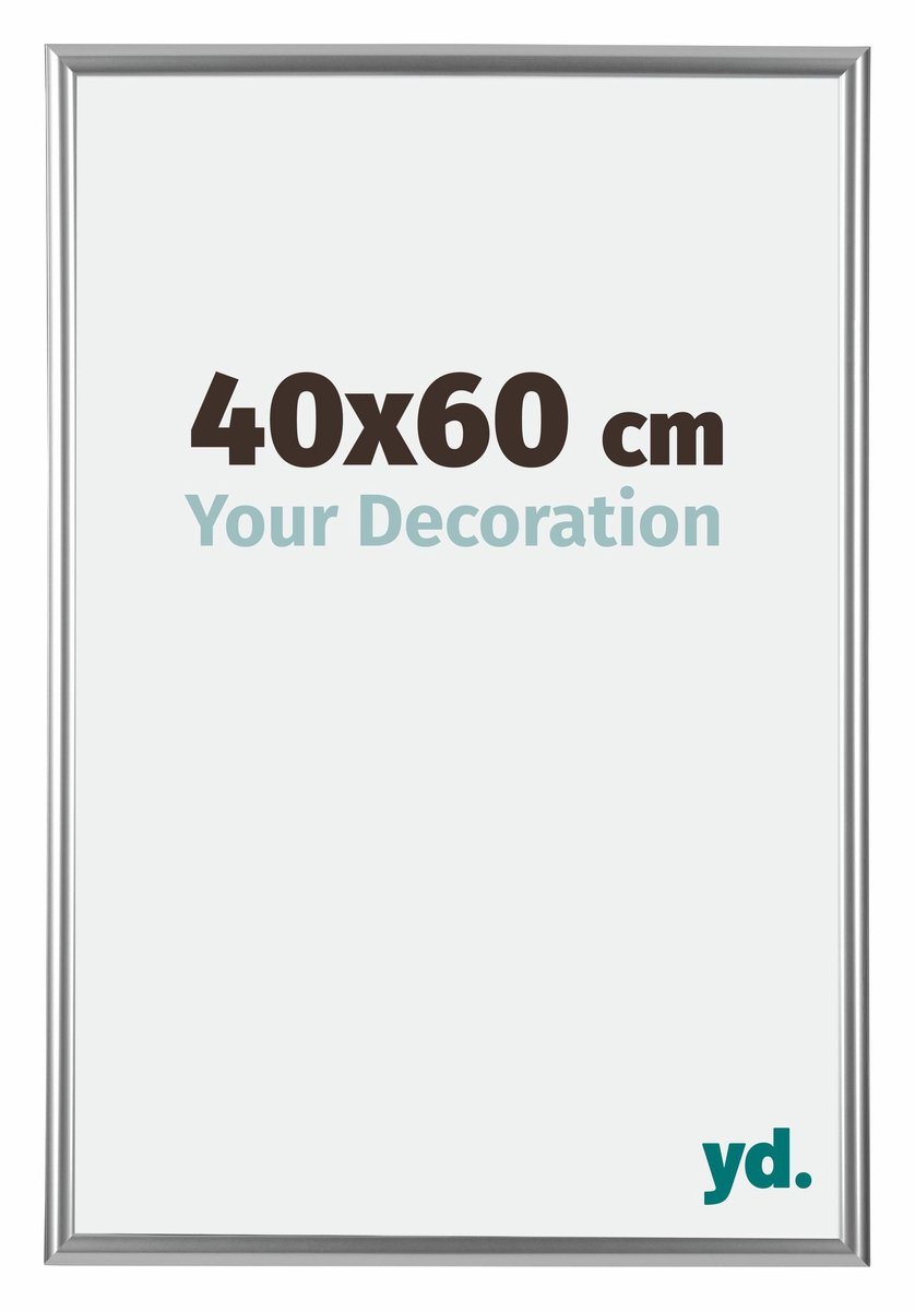 yd. Your Decoration - Fotolijst 40x60 cm - Kunststof - Zilver - Bordeaux
