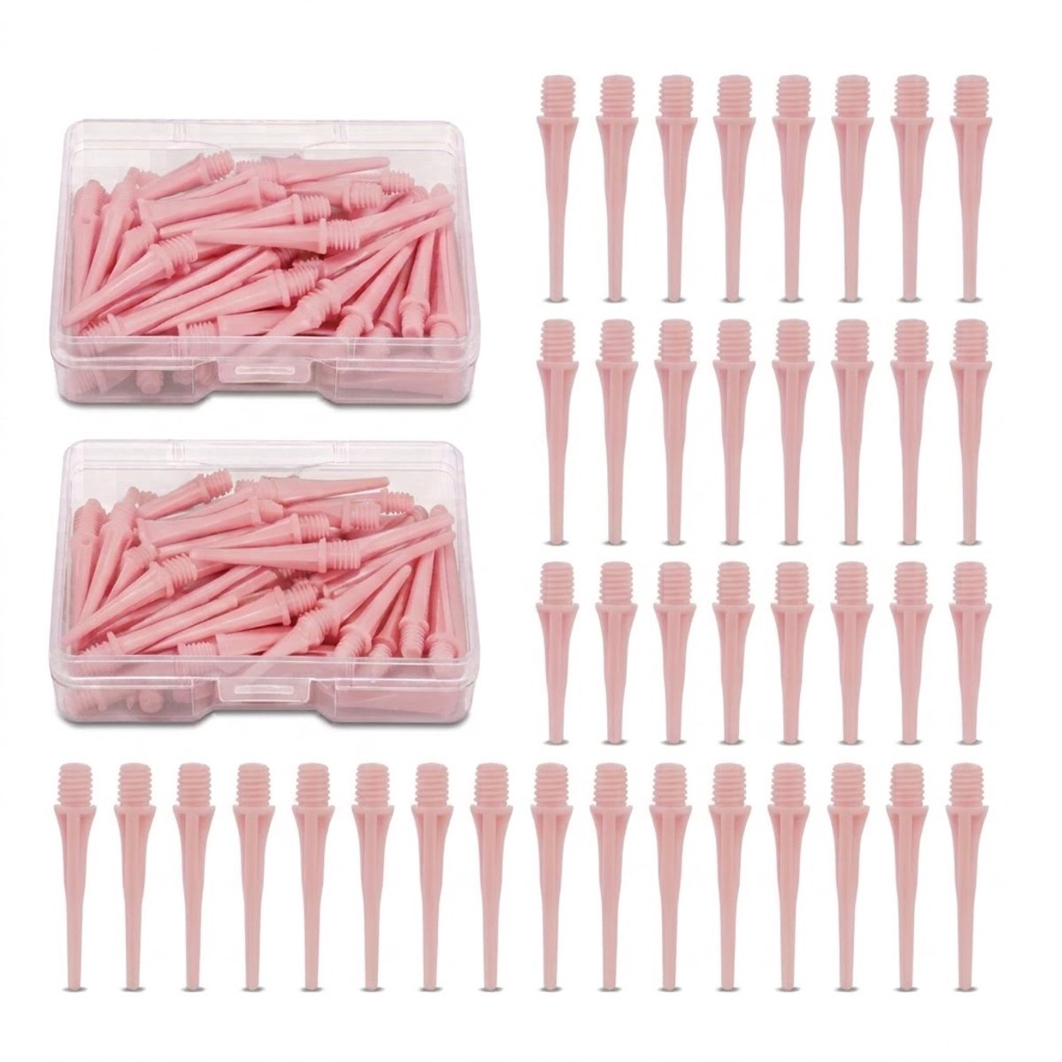 Roze dart tips soft tip set 120 stuks darts accessoires kunststof dart punten vervangbare soft tips voor elektronische dartborden inclusief opbergdoosjes