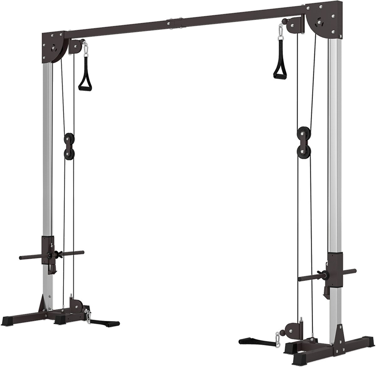 Multifunctionele krachttrainingsstandaard (squats, stretchen), vrijstaand met portaalconstructie, geschikt voor krachttrainingsstations en krachttrainingsapparatuur voor thuisgebruik, in hoogte verstelbaar, training voor het hele lichaam