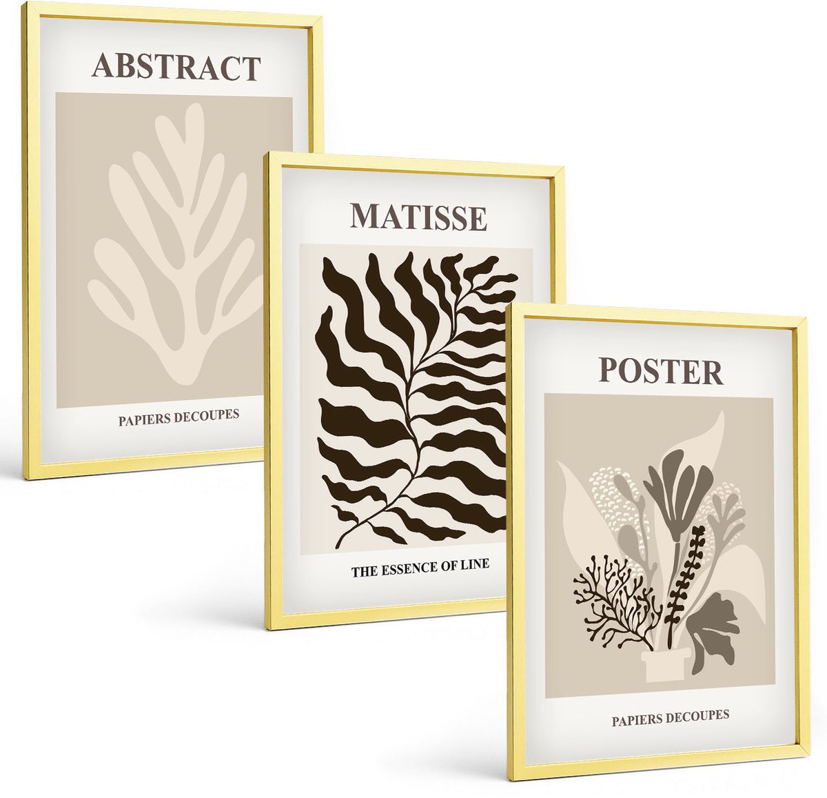 Coloray 3-Delige Schilderij Set - Esthetisch Aantrekkelijke Combinatie Van Groene Olijven En Eucalyptustakken - 40 x 40 cm En 40 x 60 cm - Decoratieve Schilderijen - Wanddecoratie - Hal